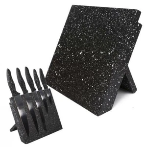 CEPPO MAGNETICO PORTA COLTELLI DA CUCINA IN LEGNO MDF NERO MARMORIZZATO - Foto 1 di 6