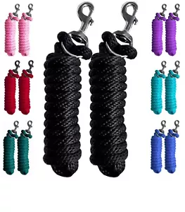 Majestic Ally Set of 2 Solid Poly Lead Rope for Horse & Livestock – 10 Foot Long - Picture 1 of 34