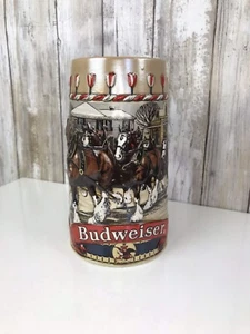 1986 BUDWEISER Feiertag Weihnachten Bierstein Traditionelle Häuser B Serie Anheuser - Bild 1 von 6