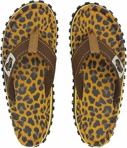 Gumbies Islander Canvas Women's Flip-Flops Sandals Leopard, size 10 - Picture 1 of 11