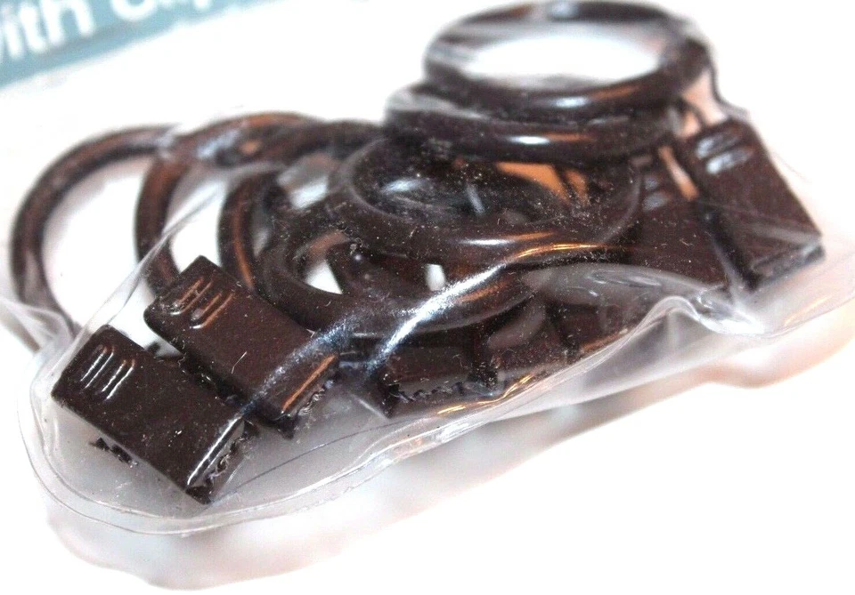 Essential Home Metal Rings w/ Clips - Brown / 7 Count  Foto 1 de 1