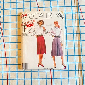 Falda midi para mujer sin cortar años 80 patrón talla 16 McCalls 3330 - Imagen 1 de 3