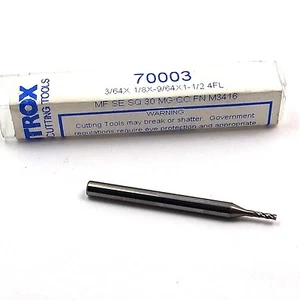CONTROX Cobalt Square End Mill 3/64" 4FL 1/8" x 9/64" x 1-1/2" 70003 - Picture 1 of 1