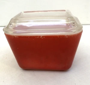 Vintage Pyrex 501-B Kühlschrank Geschirr Orange Glasdeckel US PAT OFF A-38 - Bild 1 von 14