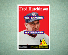 Fred Hutchinson St Louis Cardinals 1958 Style Custom Baseball Art Card