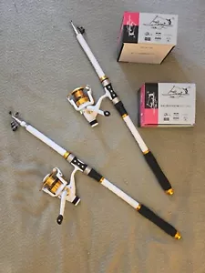 2 Telescoping Fishing Rod @ Reel Combos-7'8 / 13 Ball Bearings - Picture 1 of 12