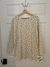 Montgomery Wards Vintage Womens L New Old Stock 80’s Floral Henley Top Flaw