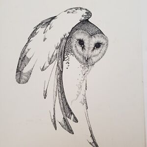 PETER PARNALL Lithograph "The Barn Owl" 1971 FRAMED