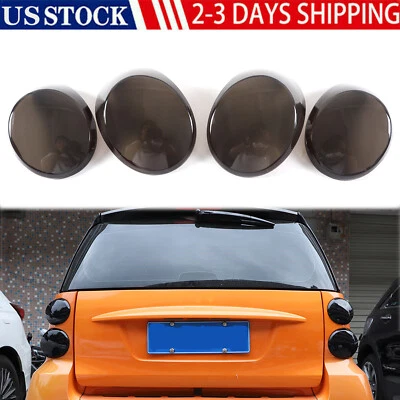 Smoked Rear Tail Light Lamp Blackout Cover Trim Fits 2008-2015 Smart Fortwo 2PCS - Image 1 of 4