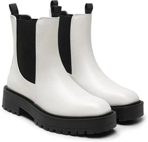 WHITE Block Ankle Boots WOMENS stormtrooper starwars cosplay costume- 9.5 - Picture 1 of 3