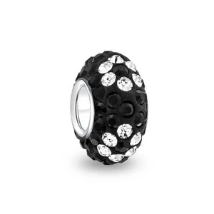 Flower Spring Crystal Bead Charm Spacer Barrel .925Sterling Silver - Picture 1 of 6