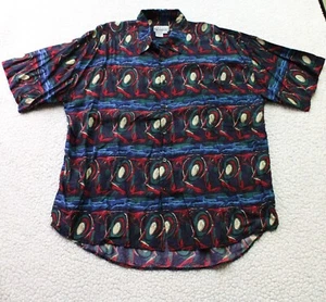 City Streets Vintage Button Down Shirt Men's LARGE Multicolor Short Sleeve - Bild 1 von 5