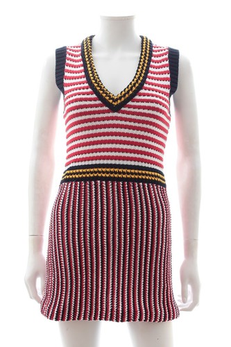 Mini abito Miu Miu a righe in cotone all'uncinetto multi prezzo consigliato: £ 1.190 00