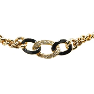 Collar de cadena Dior con motivo de cadena de diamantes de imitación para mujer 【Usado】 - Imagen 1 de 4