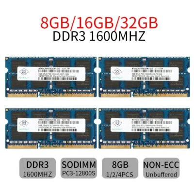 32Go 16Go 8Go DDR3 1600MHz PC3-12800 SODIMM 204Pin Laptop Mémoire SDRAM NANYA FR - Image 1 of 4