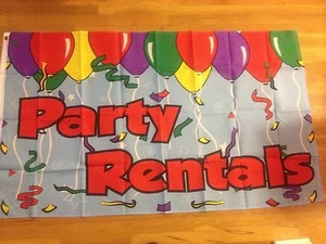 Party Rentals Flag Business flag Banner Free Ship sign Business Message new - Picture 1 of 1