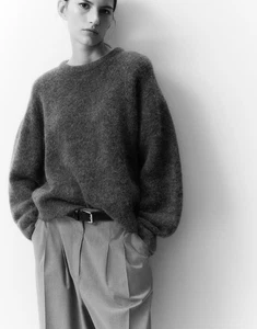 H&M Premium Selection Alpaka-Mix Oversize Pullover - Dunkelgrau - L. Ausverkauft - Bild 1 von 6