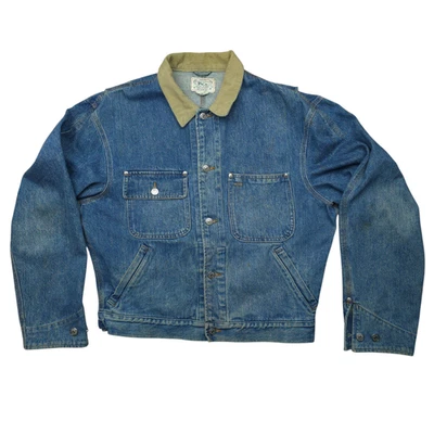 Chaqueta de Trabajo Polo Ralph Lauren Para Hombres Medio Azul Denim Pana Cuello EE. UU. Foto 1 de 4