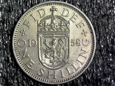 1958 Gran Bretaña Chelín (Cresta Escocesa) Mundo, Moneda Extranjera KM#905 (z1068) Foto 1 de 2