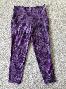 Athleta Salutation Stash Pocket II Printed 7/8 Yoga Gym Leggings Tie Dye Print - Picture 1 of 9
