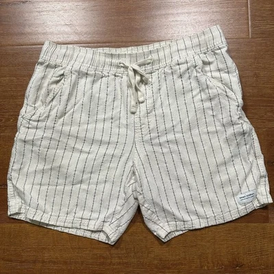 Pantalones Cortos Banks Journal Para Hombre L Blanco A Rayas Mezcla de Lino Retro Tropical City Foto 1 de 4
