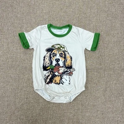 Летний комбинезон с коротким рукавом для новорожденного ребенка охотничья собака кряква - Изображение 1 из 4