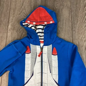 Felpa con cappuccio e zip intera Mini Boden Space Shuttle 8-9 anni blu giovane - Foto 1 di 4