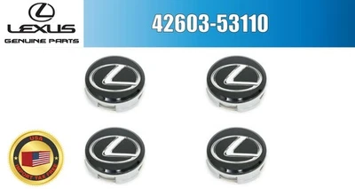 LEXUS Genuine WHEEL CENTER CAP OEM FACTORY BLACK SET OF 4 42603-53110 - Image 1 of 4