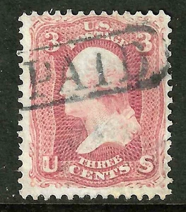 Sc #65 SOTN PAID Fancy Cancel 3 Cent Washington 1861-2 Civil War US 60B26 - Picture 1 of 2