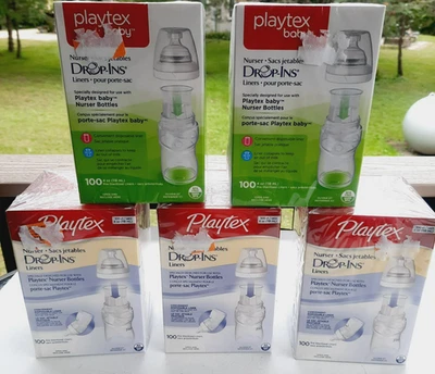 500 одноразовых вкладышей для детских бутылочек Playtex Nurser 4 унции запечатанные НОВЫЕ - Изображение 1 из 4