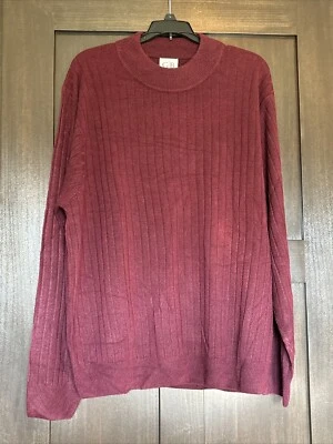 Suéter Geoffrey Beene Rojo Granate Tejido Manga Larga Pullover Para Hombre Talla XL Foto 1 de 4