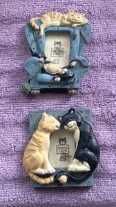 Vintage Whittle Cats Bilderrahmen ~ Menge 2 ~ ""KATZENNICKERCHEN"" - ""LOVE YOU"" ~ 1995 - Bild 1 von 6