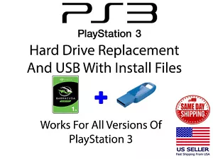 PS3 Ersatz Interne 1TB 2,5" Festplatte USB DIY Sony PlayStation 3 - Bild 1 von 2