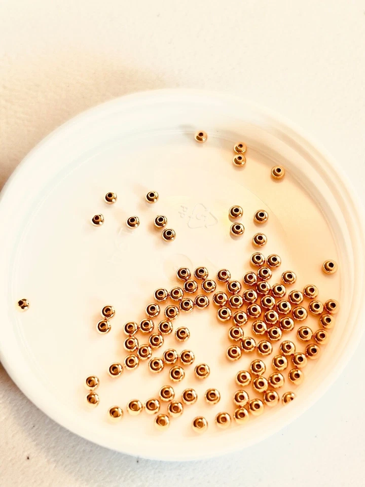 3x2mm Gold Plated Brass Rondelle Spacer Beads 50 Pieces - Image 1 of 1