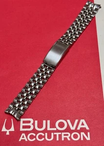 1960s Vintage Accutron Bulova Spaceview 17mm size big Beads of Rice pattern band - Bild 1 von 14