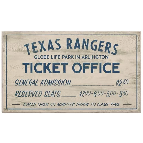 Texas Rangers Vintage Ticket Office Wood Wall Decor Cover