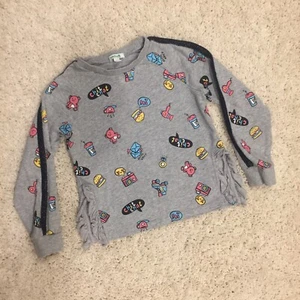 Bossini Girls Fun Sweatshirt Side Slits Size 130 US 8 Years - Picture 1 of 12