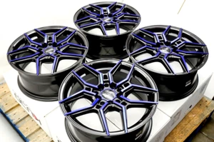 16" Wheels Rims Black Blue 5 Lugs Honda Civic Accord Toyota Camry Corolla Prius - Picture 1 of 7