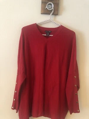 NWT RXB Womens Size Medium Scarlet Red Sweater Dolman Sleeve - Image 1 of 4