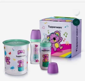 Tupperware Set -2 Baby Bottles 270ml and 1 Touch Canister 2L , Great Gift - Picture 1 of 3