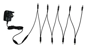 9V EFFECTS PEDAL POWER SUPPLY ADAPTER 9 WAY DAISY CHAIN LEAD VISUAL SOUND 1 SPOT - Picture 1 of 4