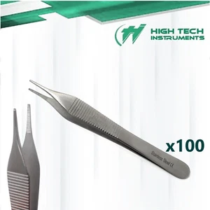 100 ADSON DRESSING FORCEPS FINE POINT SERRATED SURGICAL INSTRUMENTS - Picture 1 of 3