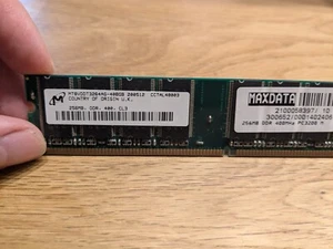 256 MB Micron DDR1 DIMM Arbeitsspeicher RAM 184-pin PC-3200 400MHz-CL3 - Afbeelding 1 van 2
