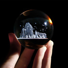 Boule décorative en cristal gravée au laser 3D avec support (clair)