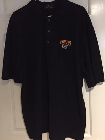 Antigua Pittsburgh Pirates Men's S/S Black Polo Shirt XL Cover