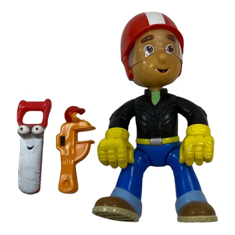Handy Manny Figure Fix It Right Motorcycle Driver Movable Arms Legs +Wrench Saw Cover