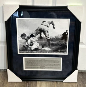 Beautifully Framed “TY COBB” Detroit Tigers Picture & Life In Baseball 20”x20.5” - Picture 1 of 5