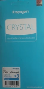 Spigen Galaxy Note 4 Crystal Clear Screen Protector with Crystal Film / 3 Pack - Picture 1 of 4