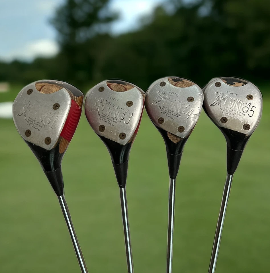 Juego de palos de golf de madera Ping Karsten II 1 3 4 5 ejes de acero coleccionables de colección Foto 1 de 4