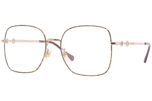 Gucci GG0883OA 002 Eyeglasses Women's Gold Full Rim Square Optical Frame 55-mm - Picture 1 of 5
